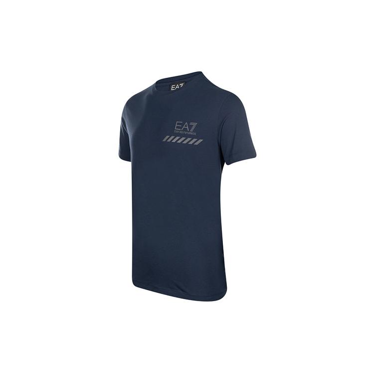 EMPORIO ARMANI EA7 T-Shirts Men's Blue Crew Neck Moderate 3KPT72-PJ8SZ-1554