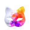 Paintable Masquerade Mask White Half Face Mask Japanese Cosplay DIY Hand-Painted Mask  Halloween