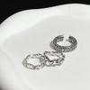 Трехмерный рельеф Ретро Панк Ретро Любовь Сатурн Открытое Кольцо Нишевый Дизайн Высокий Уровень Индивидуальности Кольцо Женщина