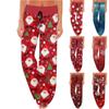 Women's Comfy Pajama Pants Pocket Christmas Print Drawstring Wide Leg Pants