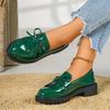 Женские лоферы в французском стиле, Британские красные туфли на плоской подошве из кожи, Повседневная обувь большого размера для весны и осени