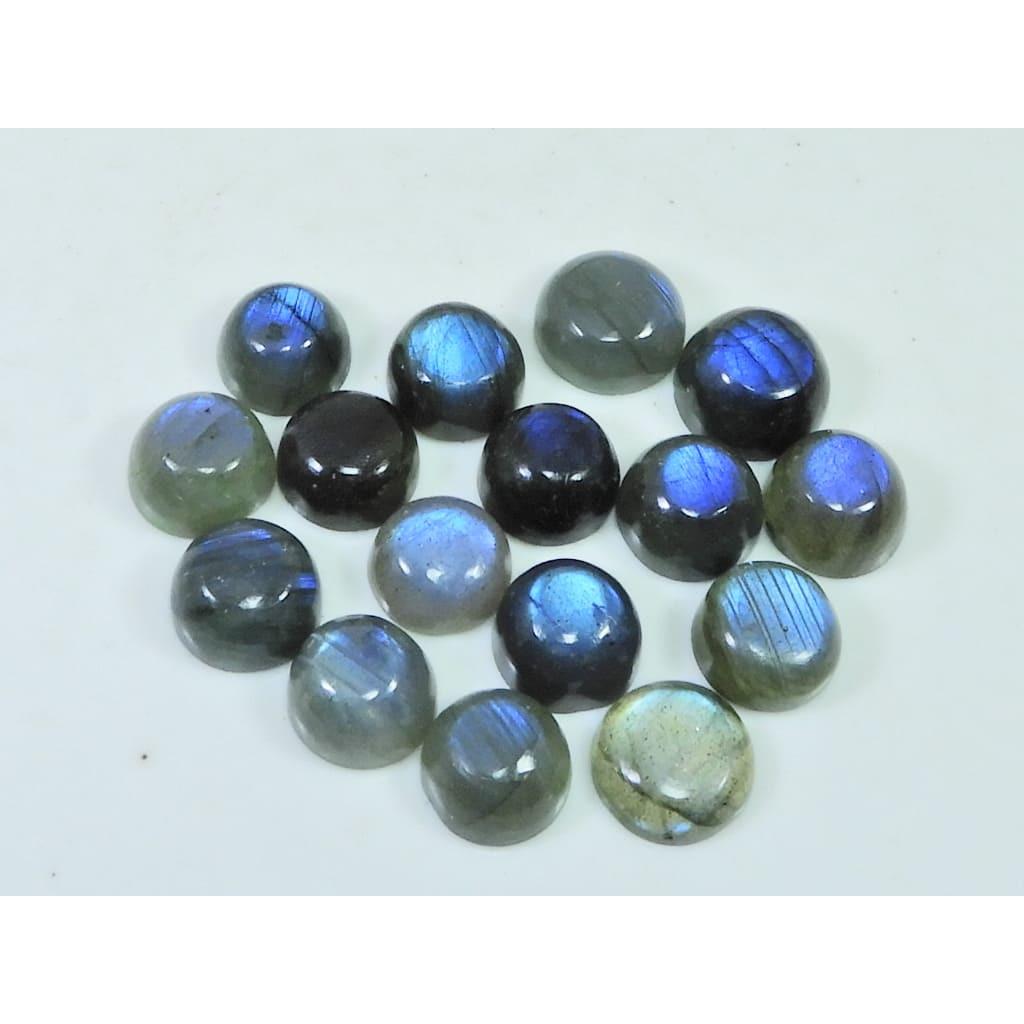 9x9 мм Натуральный Лабрадорит Синий Круглый Кабошон Россыпной Самоцвет 15 шт. Партия C-1031
