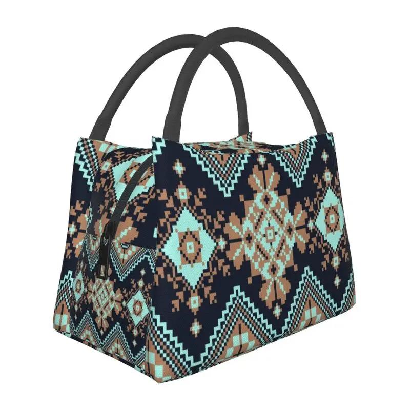 Вышивка Татриз с арабской каллиграфией Термоизолированные сумки для ланча Cross Lunch Tote Коробка для еды