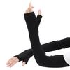 1 Pair Fall Winter Gloves Fingerless Knitted High Elasticity Touchscreen Non-slip Elbow-Length Arm Warmers Arm