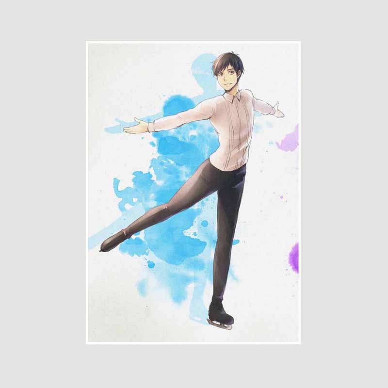 Vintage Sports Anime Yuri On Ice Posters and Prints White Paper Poster Wall Art Painting Home Decor Room Bar Decoration Pictures Interior Mural