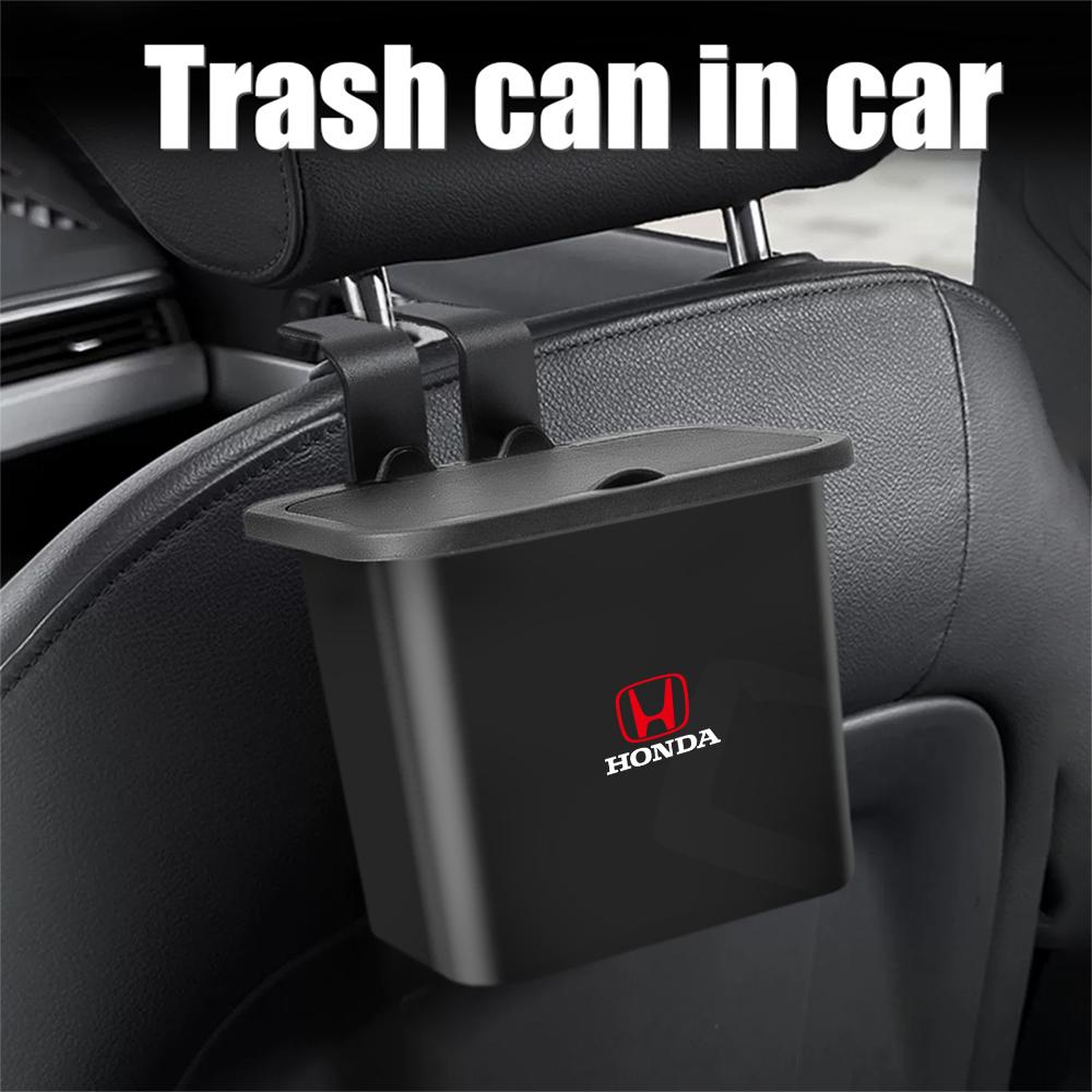 Car Trash Can Seat Back Hanging Storage Box Phone Holder Rubbish Can For Honda Fit Jazz City Odyssey Jazz Mugen CRV Accord Civic