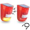 Solar Warning Burglar Alarm with Motion LED 129dB Siren Red Buzzer Warning Alarm for Tea and Villa Front Entrances Light, 2-Pack, Outdoor, Waterproof,