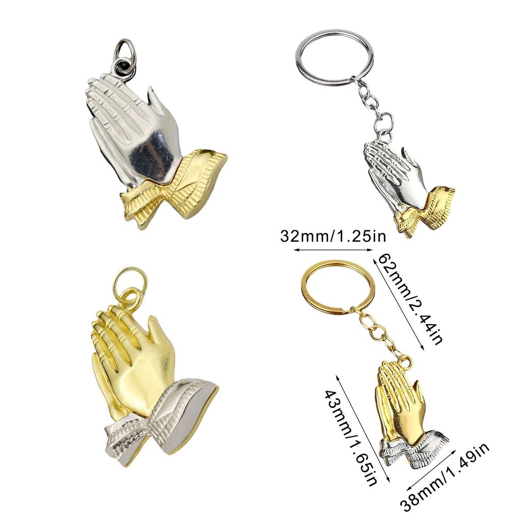 15pcs Elegant Praying Hands Pendant Keyring Ornamentation Perfect for Travelers Believers Seeking Spiritual Comfortable