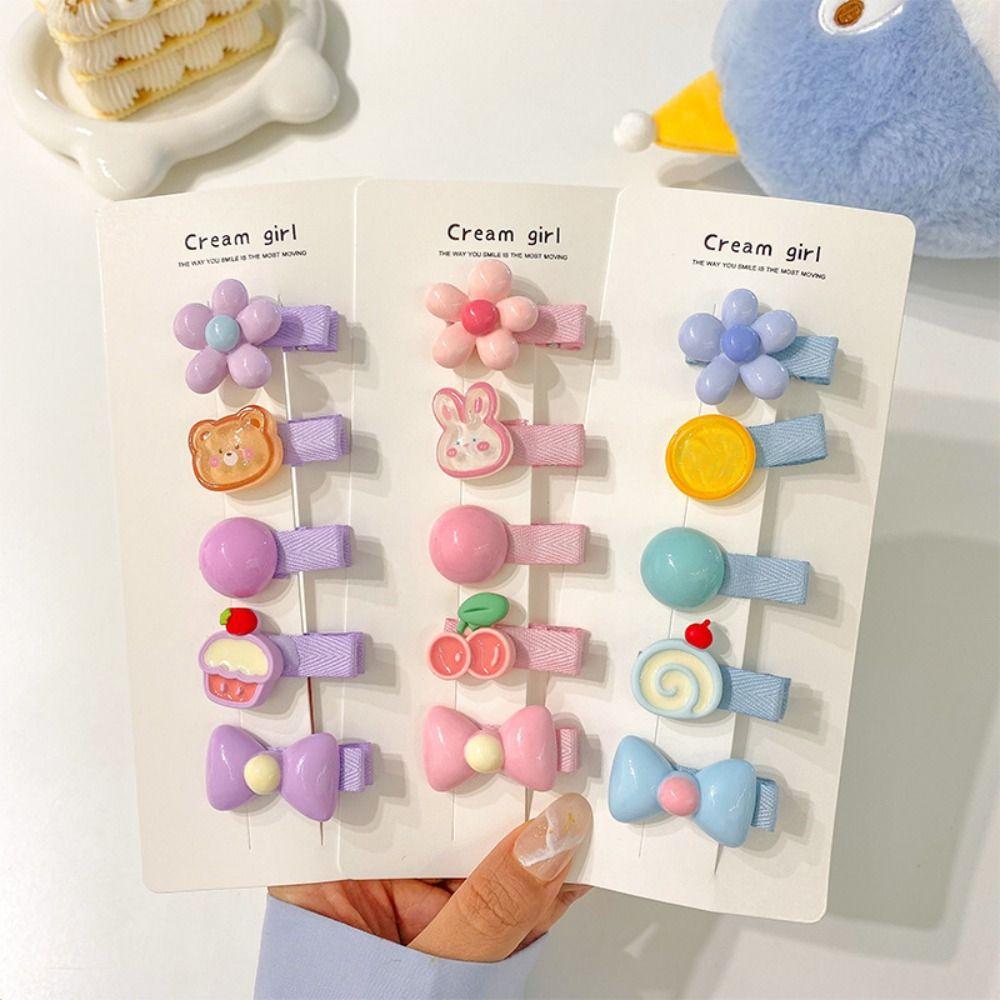 5 шт./Набор Милые заколки для волос Симпатичные мультяшные головные уборы Новая заколка для челки и непослушных волос