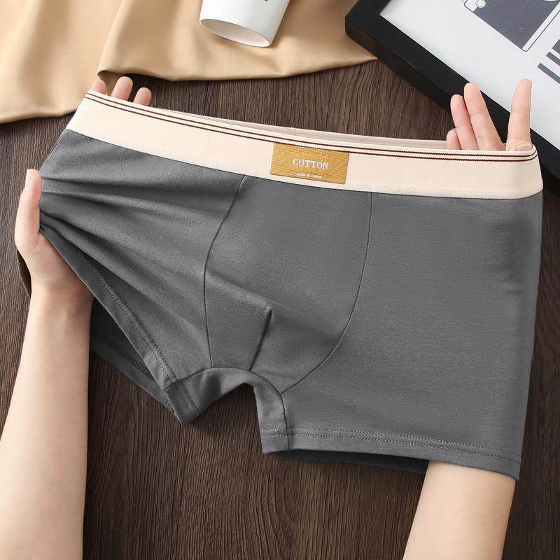 5 Pcs Men's Underwear Men's Pure Cotton Antibacterial Boxers Teen Cotton Breathable Boxers Boys' Shorts Head Pants