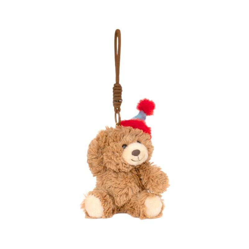 Birthday Cake Bear Hat Rabbit Doll Keychain Animal Plush Pendant Holiday Gift