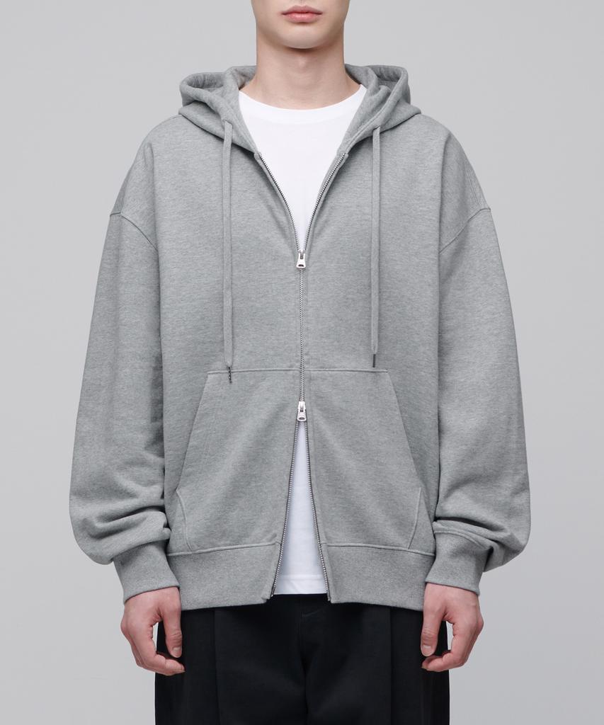 Musinsa Standard Extra Oversized Hooded Sweat Zip-Up [Medium Grey]