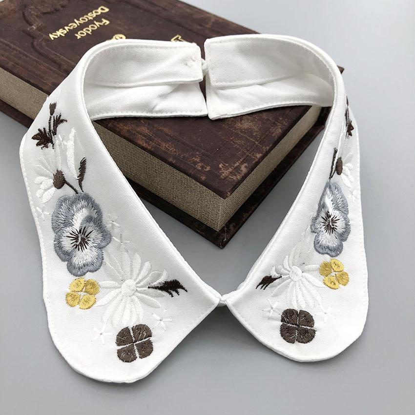 Белая черная рубашка с искусственным воротником для женщин, кружевной ажурный съемный воротник, ромбовидный лацкан, рубашка, блузка, топ, ожерелье, аксессуары для одежды