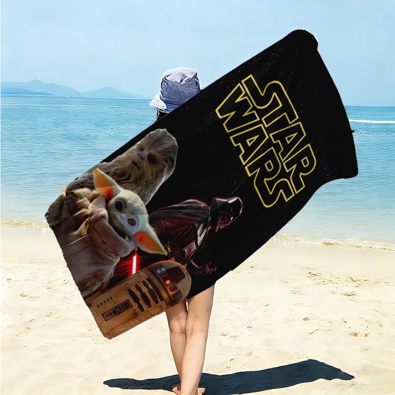 1Pc Baby Yoda Desert Adventure Beach Towel Microfiber Beach Towel Thin Absorbent For Beach Swimming Yoga Bath Sports 0917169