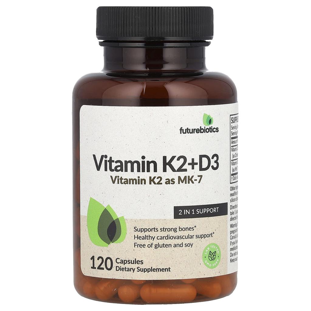 Vitamin K2 + D3, Contains Vitamin K2 In Mk-7 Form, 120 Capsules