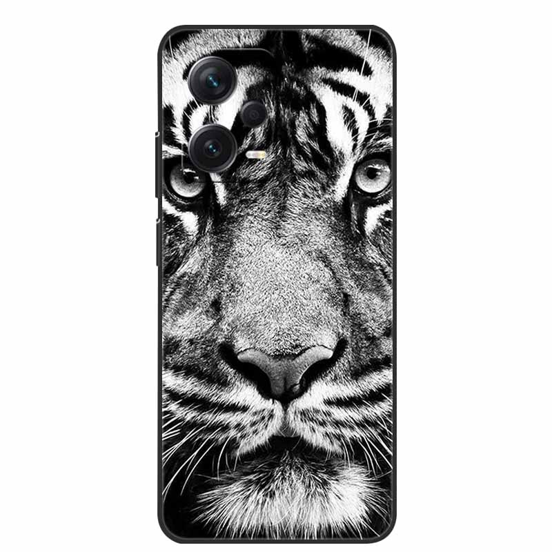 Мягкий чехол для Xiaomi Redmi Note 12 Pro 5G Черный ТПУ Силиконовый Чехол для Redmi Note 12 Turbo 5G / Note12 Pro Plus Pro+ Волк