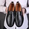 Мужская кожаная обувь Мокасины ручной работы Мужские удобные кожаные туфли на плоской подошве Мягкие кожаные лоферы 38-47