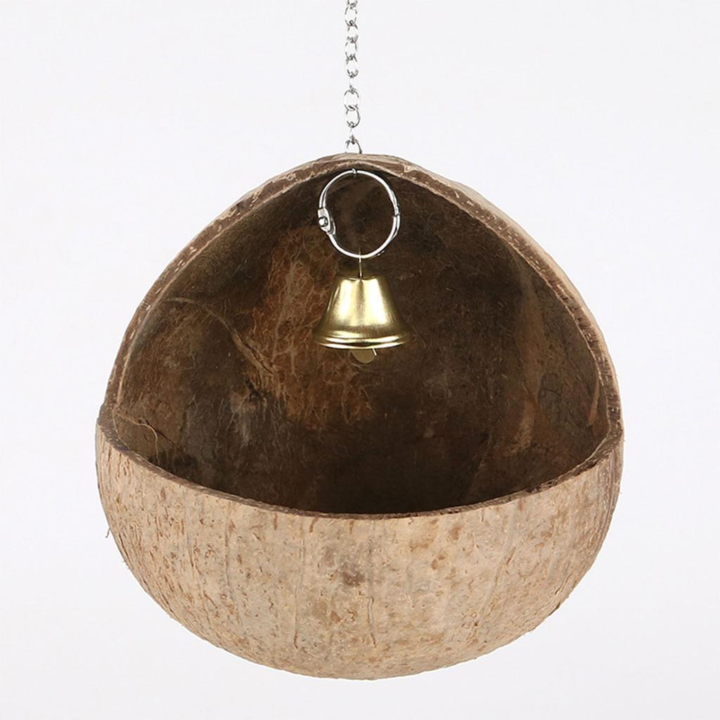 Клетки для птиц из натуральной скорлупы кокосовых орехов, домик для попугаев, домики для сна, клетка с подвесным ремешком для маленьких домашних животных, зябликов, воробьев