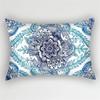 30x50 см богемная наволочка с синим цветком, винтажная наволочка с чернилами и листьями, домашний декор, диван, гостиная, автомобильная наволочка на талию