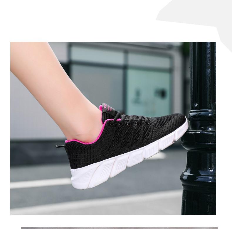 Летние Новые Большие Размеры Женские Повседневные Легкие Сетчатые Плоские Спортивные Повседневные Кроссовки для Атлетики