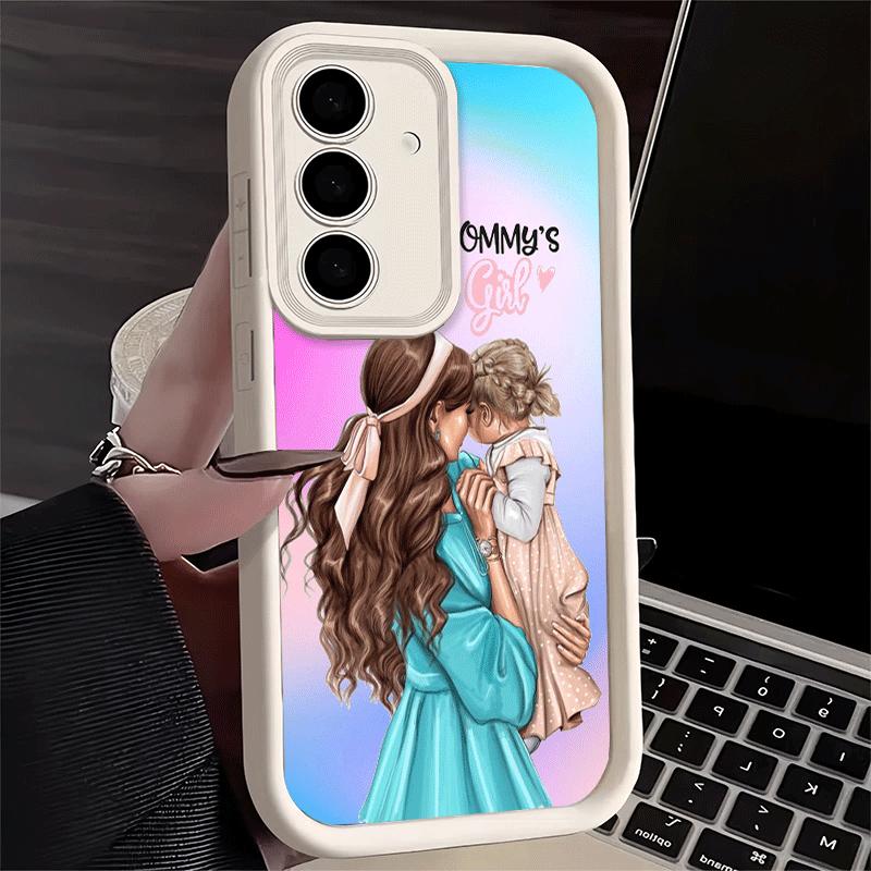 Phone Case for Samsung Galaxy A17 A16 A15 A14 A13 Girl Mom Baby Color Design A56 A36 A26 A55 A35 A25 A54 A34 A24 A53 A33 A23 A07