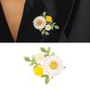 Handcraft Sturdy Alloy Brooch Featuring Natural Pearls and Daisies Accessory for Fashionable Women and Gifts Giving