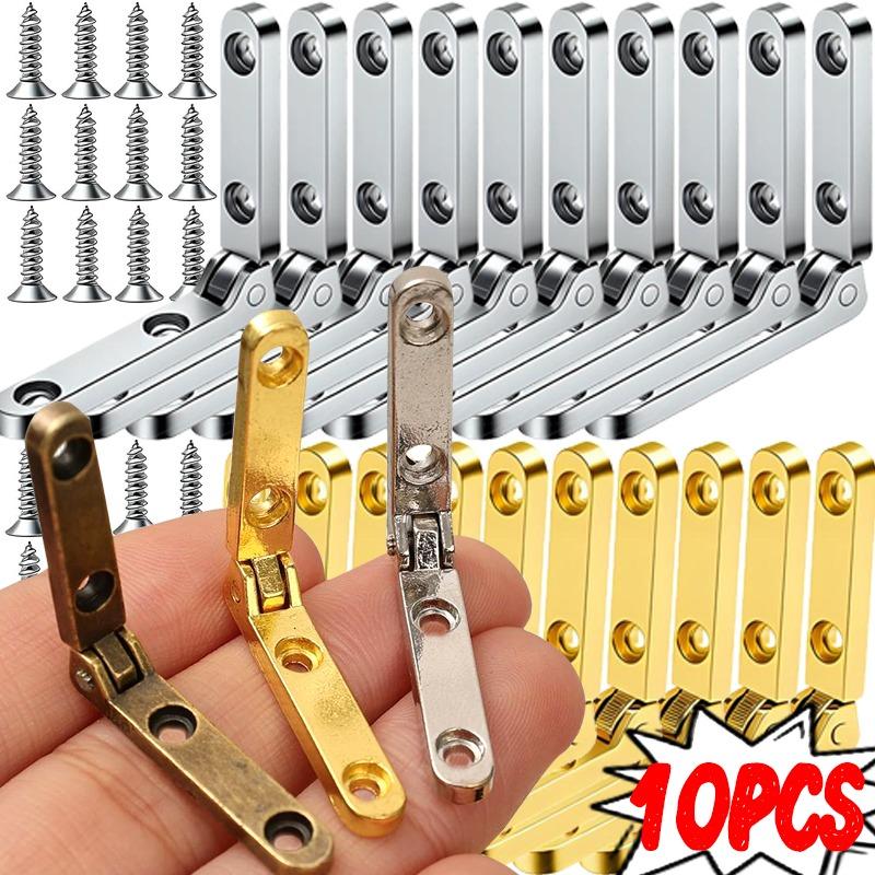 Folding 90 Degree Hinges Metal Fittings Furniture Accessories Wooden Box Jewellery Case Fold Hardware Secure Fasteners Parts Kit