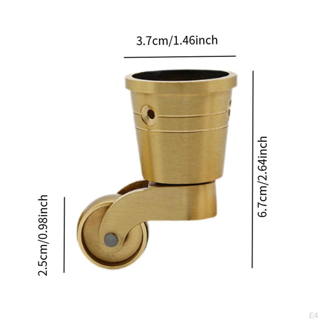 Колеса для мебели с поворотным роликом Heavy Duty Brass