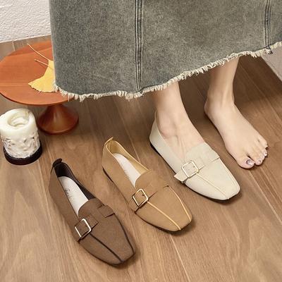 Женские повседневные туфли на плоской подошве с квадратным закрытым носком, балетки, туфли без застежек, удобные нарядные туфли на плоской подошве, мягкие туфли на плоской подошве, балетки для женщин