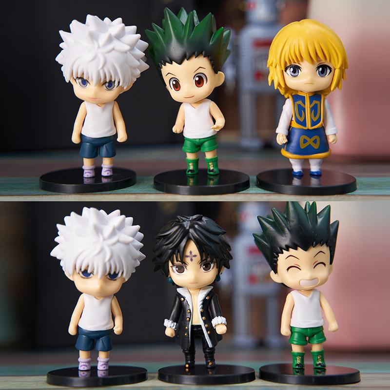 6 шт./1 набор Аниме HUNTER×HUNTER Фигурка Killua Zoldyck Игрушка Chrollo Lucilfer Модель GON FREECSS Кукла Фигурка Действия Kurapika Набор