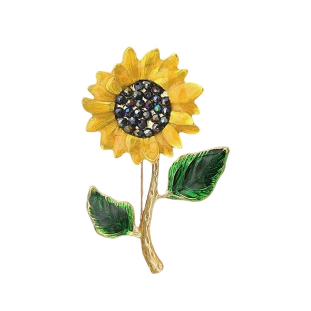 Versatile Sunflower Alloy Pin Multipurpose Decoration For Clothing Handbags Special Occasions Sturdy Wear