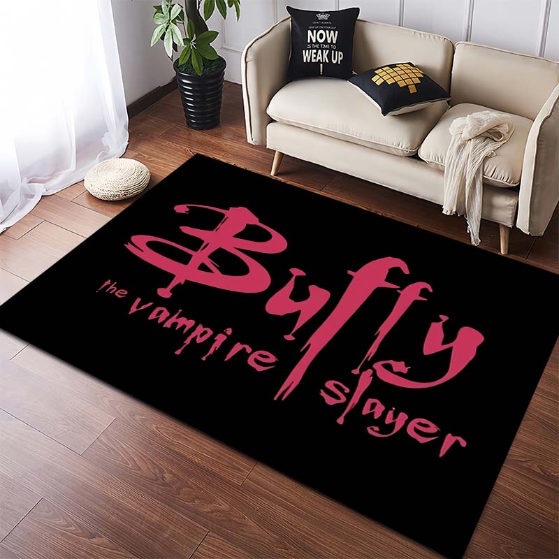 Buffy The Vampire Slayer Area Rug, Non Slip Floor Mat, Logo Print Carpet for Living Room Bedroom Home Decor