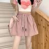 Ice Silk Yamamoto A- line plus Size Wide Leg Drawstring Shorts