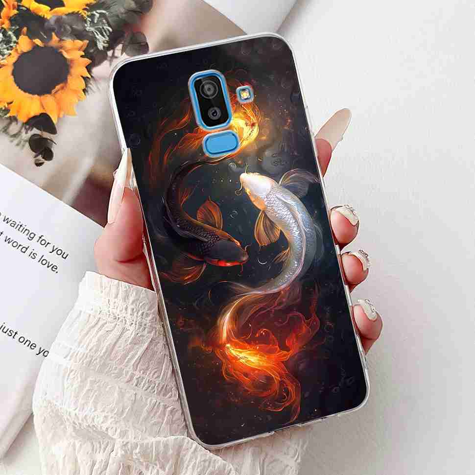 Чехол для Samsung Galaxy J8 2018 6.0" Летний Свежий Лимон Ромашка Мягкий Силикон ТПУ Чехол Для Samsung j8 J8 2018 Защитный Чехол