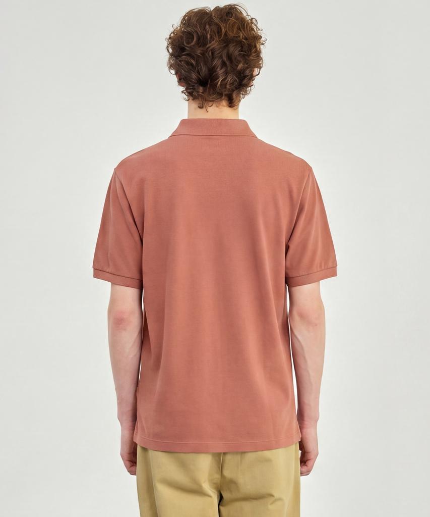 BASIC HOUSE Uni Semi-Overfit Pique Polo Shirt Deep Pink Lyts3104