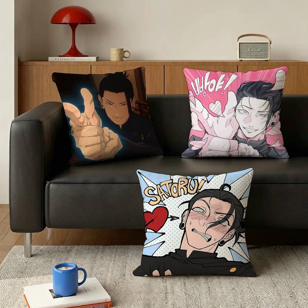 Geto Suguru Various Sizes Square Pillow Case For Car Home Bedchamber Decor
