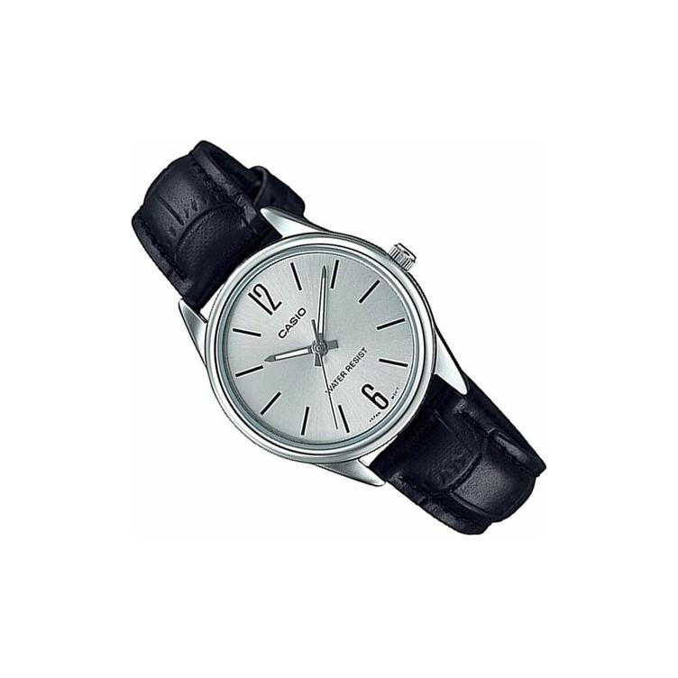 Casio Standard Series Versatile Classic Elegant Small Dial Waterproof Watch Quartz Movement Leather Strap Women watches Silver LTP-V005L-7B