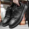 Классические мужские туфли для ходьбы, школы, на плоской подошве, дышащие, удобные, универсальные, мужские, кожаные, повседневные, молодежные кроссовки