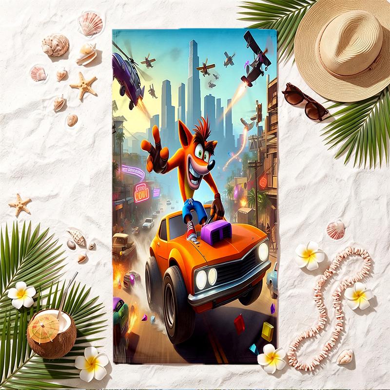 Crash Bandicoot Soft Beach Towel Stylish Beach Pool Towel for Summer Seaside Vacation Travel