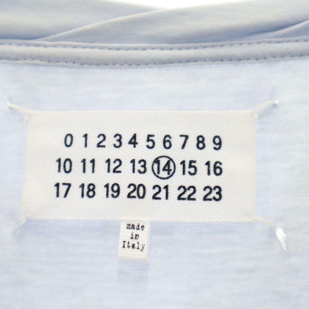 MARTIN MARGIELA made in Italy Футболка с длинным рукавом и V-образным вырезом 46 Синяя Мужская Б/У