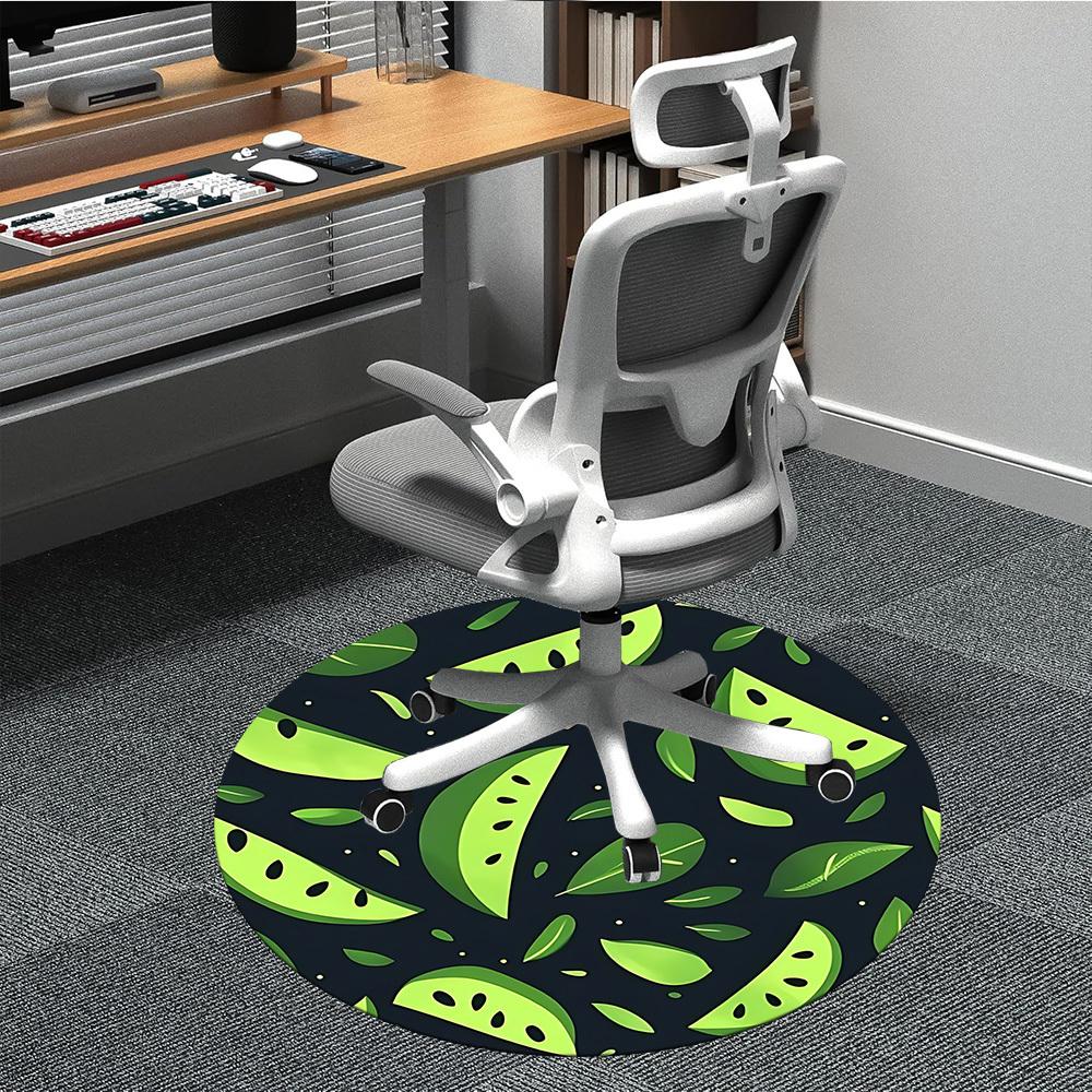 1pc Watermelon Pattern Office Round Rug, Carpet for Office, Gaming, Lightweight Round Floor Mat yy260205068
