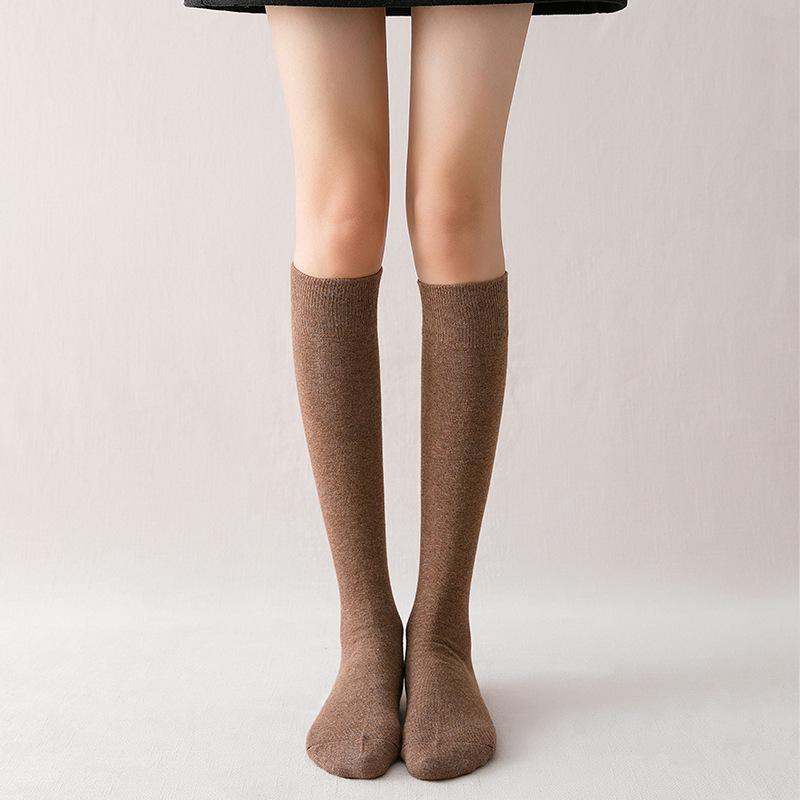 Women's Knee-High Compression Socks – Solid Color, Slimming, Autumn/Winter, Japanese/Korean Style