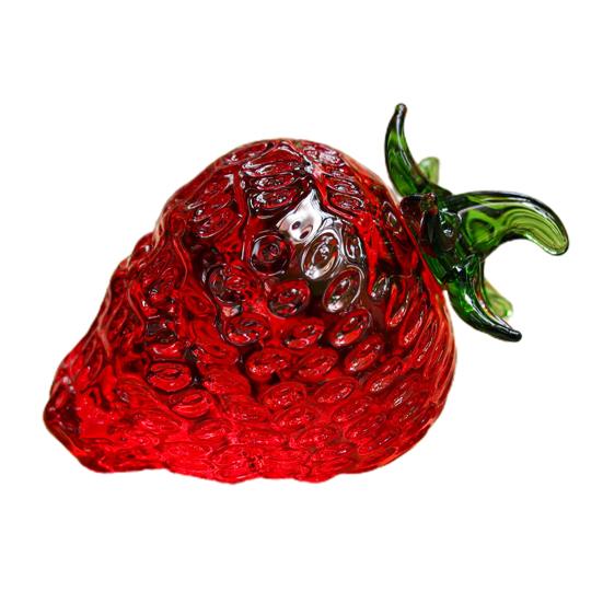 Faux Crystal Fruit Figurine Clear Glass Strawberry Pineapple Persimmon Lemon Banana Statue Sculpture Paperweight Desktop Decoration Ornament