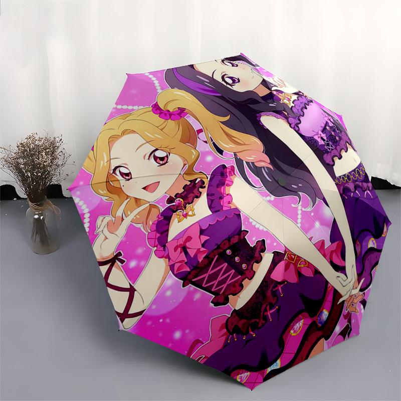 1 шт. Зонт Pretty Cure для улицы - Автоматическое открытие/закрытие, Портативная трехскладная конструкция с 8-реберным железным каркасом - Идеальный подарок для поклонников, путешественников, на каждый день
