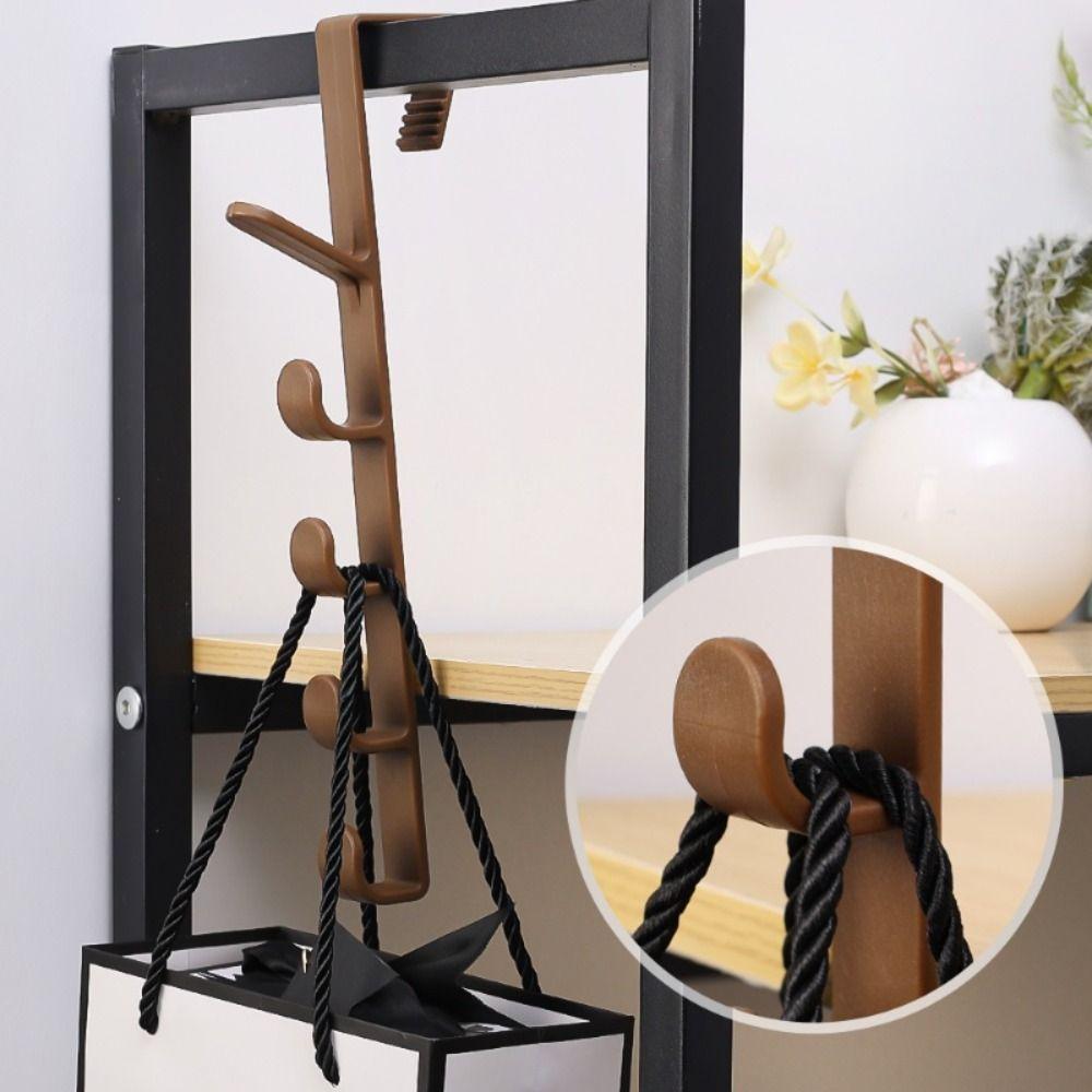 Traceless Door Hanger Hooks 5 Hooks Hanging Rack New Coat Hook for Clothes Bag Caps Purse