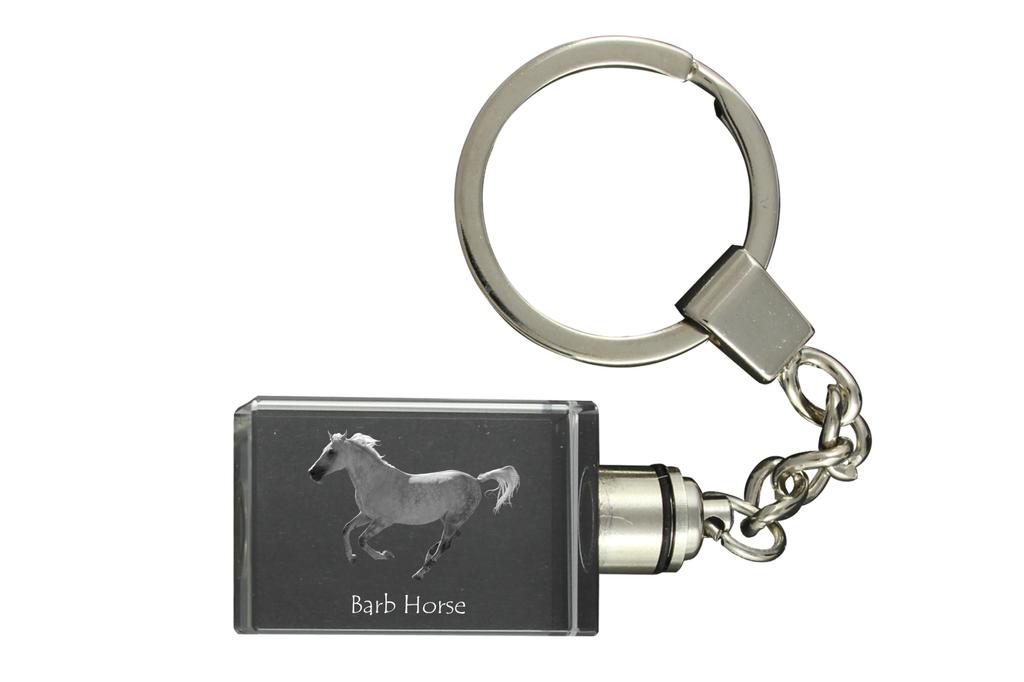 Barb Horse - Crystal Pendant with Photo of a Horse, Illuminated Pendant, Unique Gift by Art-Dog Brand