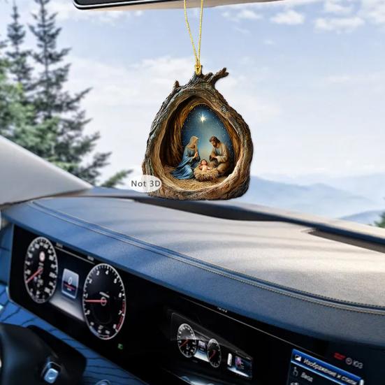 1 шт/2 шт украшения для рождественской сцены рождение Иисуса акриловые подвесные украшения святые религиозные подарки для христианской рождественской елки декор