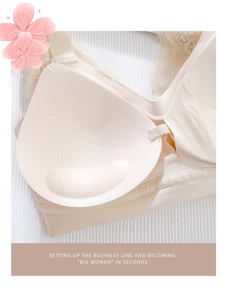 Кружевной бесшовный бюстгальтер полной чашки - Летнее женское сексуальное тонкое нижнее белье с боковой поддержкой и в стиле жилета для маленькой груди