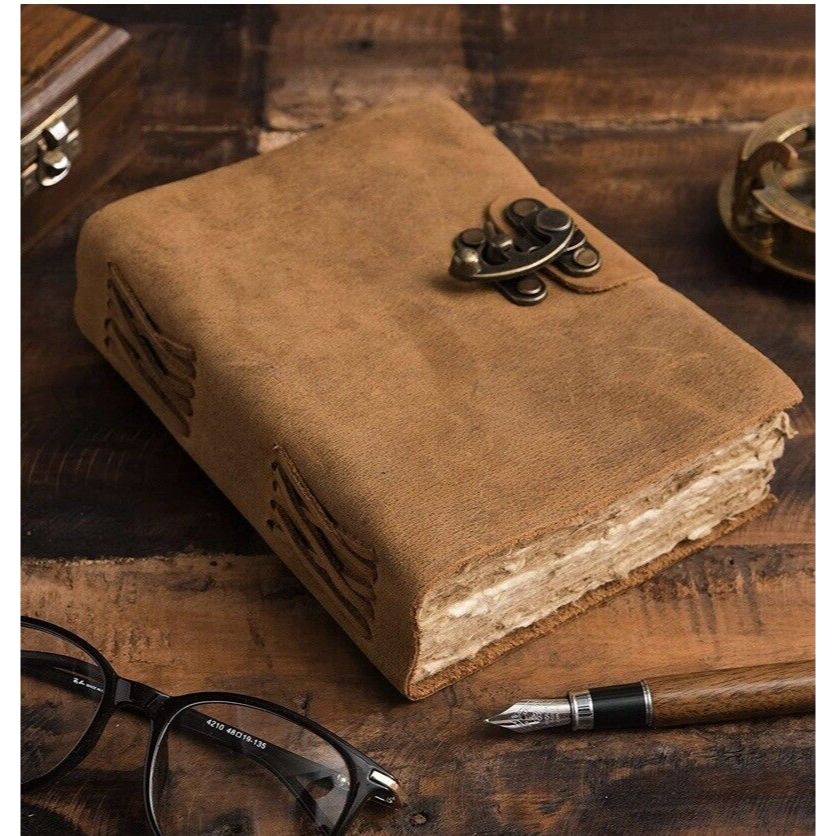 Винтажный кожаный журнальный журнал Shadow Grimoire, антикварный бумажный замок Deckle, 7X5