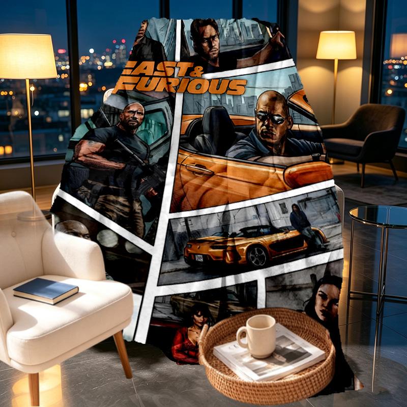 Fast & Furious Print Blanket - Soft & Comfortable, for Bedroom, Travel, Sofa, Home Decoration - Birthday Christmas Gift for Friend